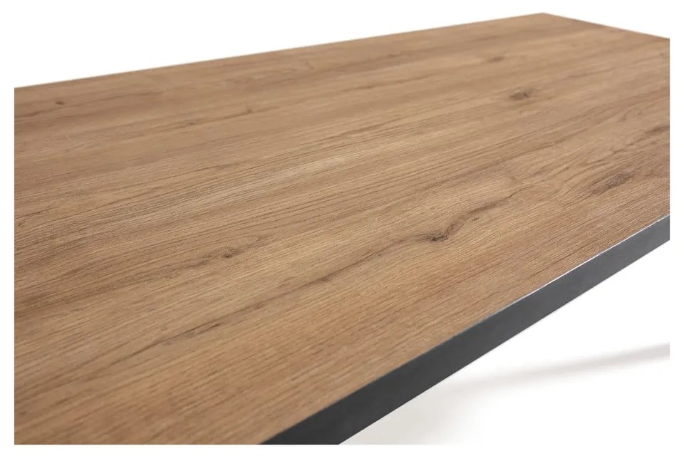 Черна/естествена конзолна маса с дъбов плот 60x120 cm Sindi - Marckeric