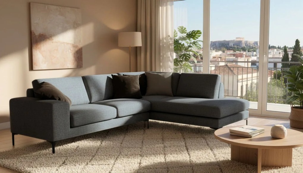 Ъгъл диван Senso-Left-270φ 200β cm.-Gray