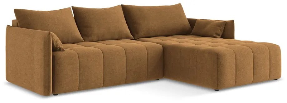 Теракотен разтегателен ъглов диван с място за съхранение (десен ъгъл) Moku – Makamii