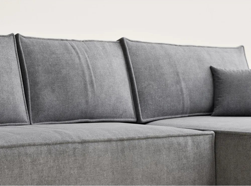 Сив шенилов сгъваем/с място за съхранение ъглов диван (десен ъгъл) Maze – Maison de Rêve