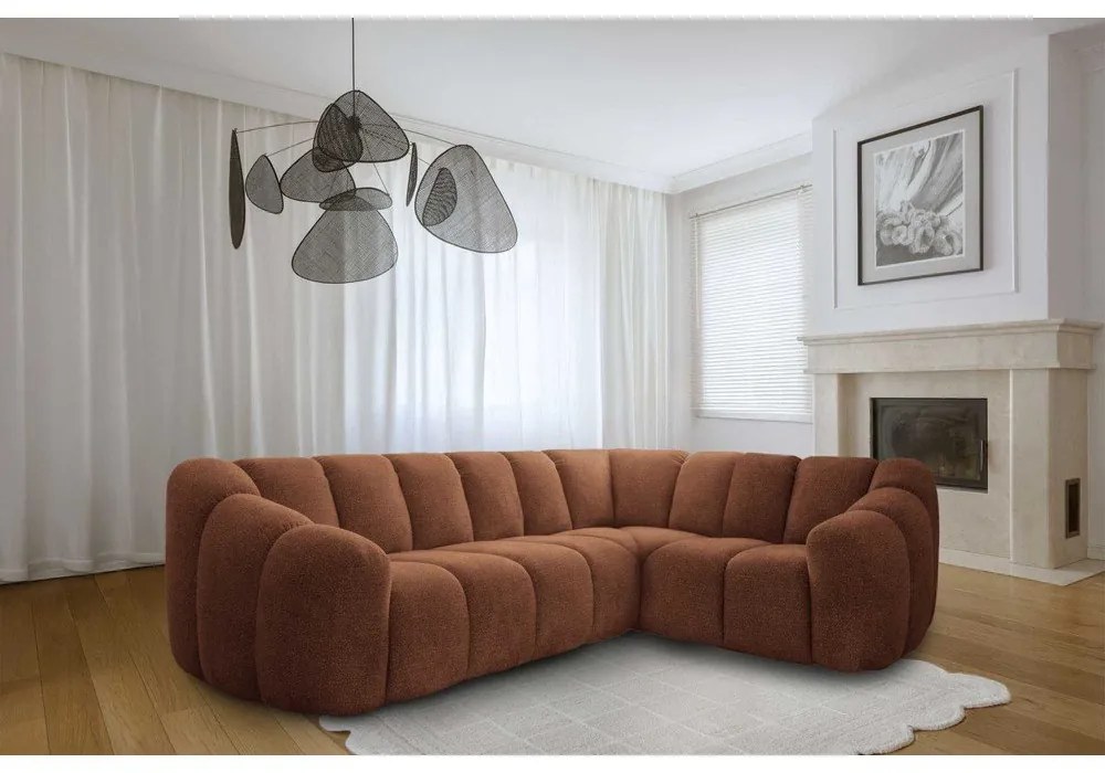 Теракотен ъглов диван (десен ъгъл/L форма) Shell – Miuform