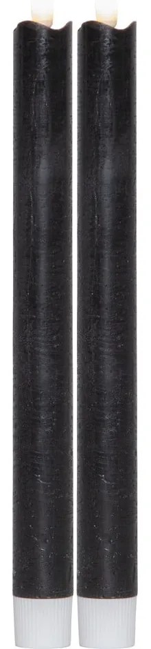 Комплект от 2 черни LED восъчни свещи, височина 25 см Flamme - Star Trading