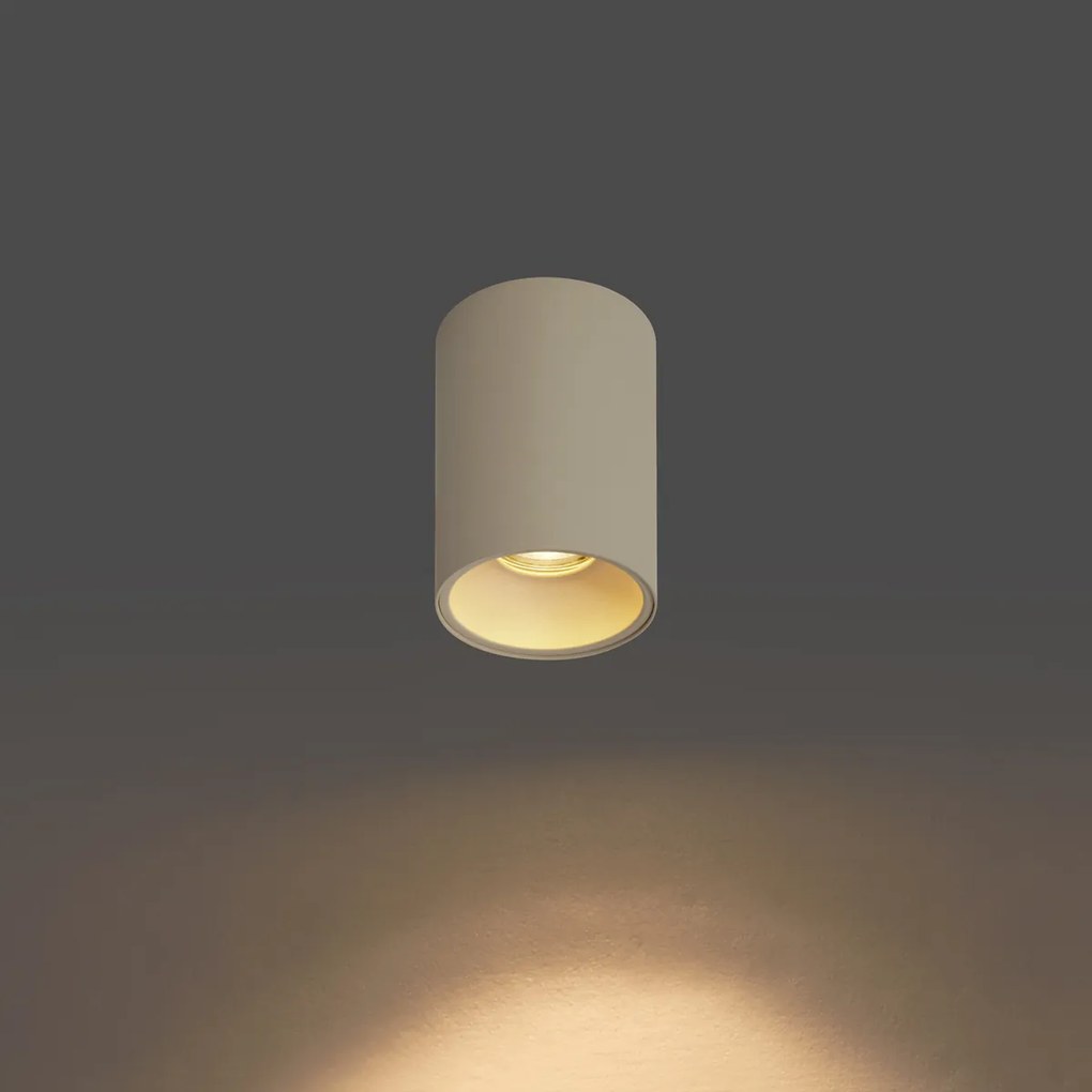 Модерно вградено прожекторно осветление бежово GU10 50mm кръгло - Deep