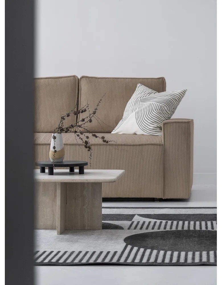 Бежов разтегателен ъглов диван от рипсено кадифе (десен ъгъл) Brave Dave – Miuform