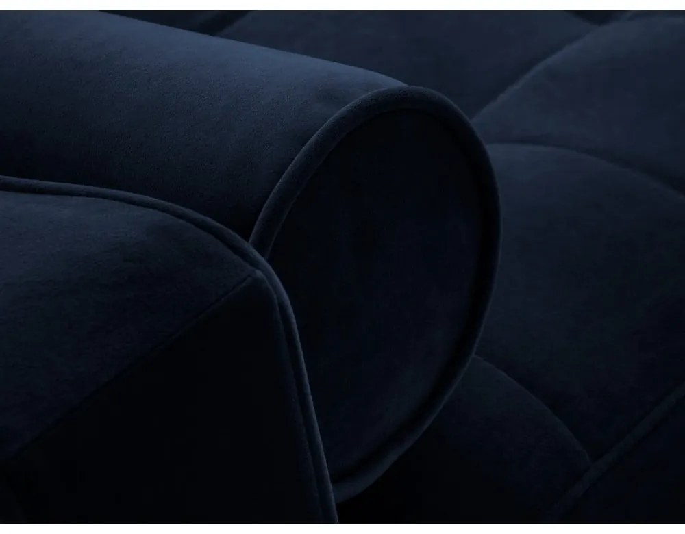 Син кадифен разтегателен диван Santo - Milo Casa