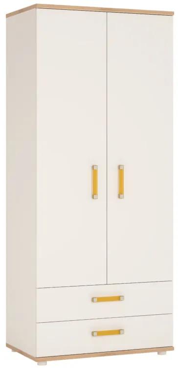 Гардероб  AZAN, 81x190,8x52,4, снежно бял/ златен дъб ribbeck