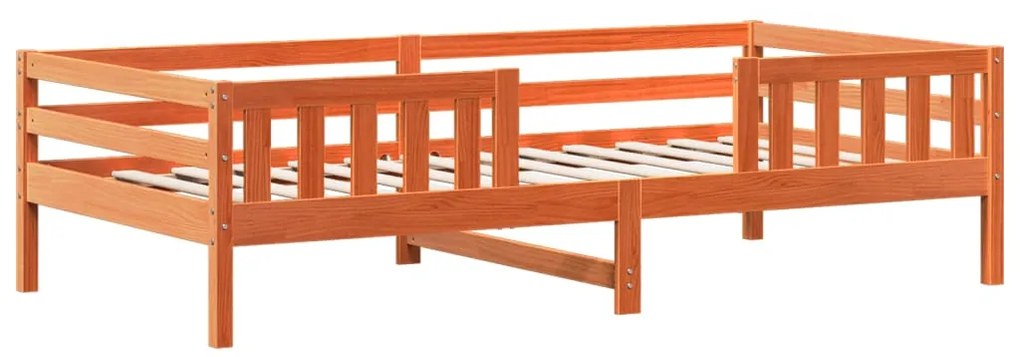 846984 vidaXL Рамка за легло без матрак, восъчнокафяв, 75x190 см, бор масив