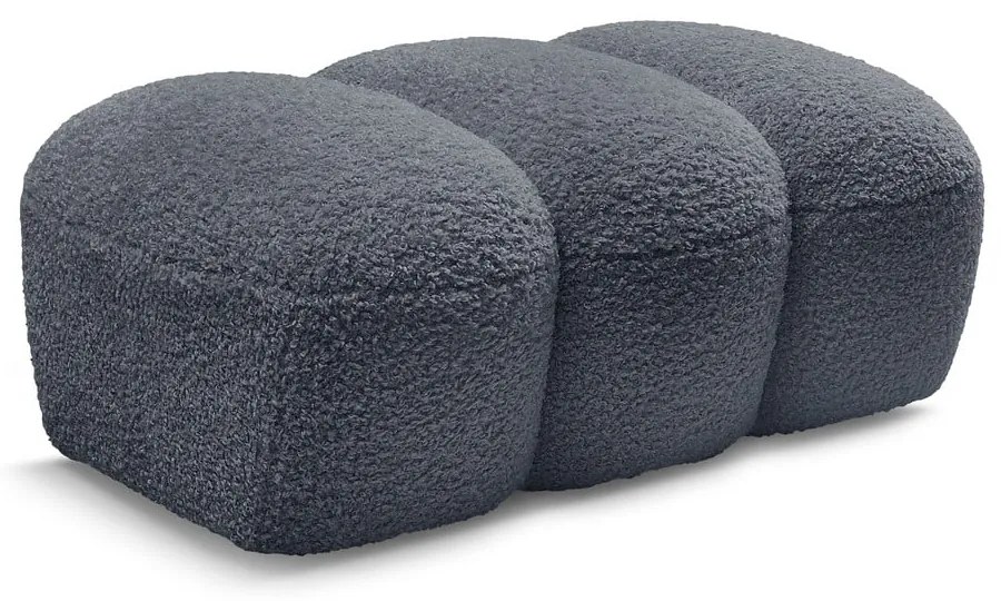 Тъмносива табуретка от прежда с примки от букле Hippolyte – Bobochic Paris