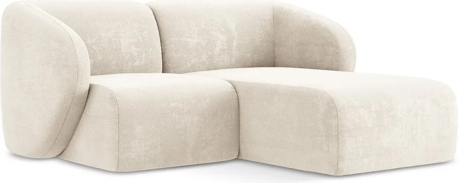 Бежов шенилов ъглов диван (десен ъгъл) Lani – Makamii