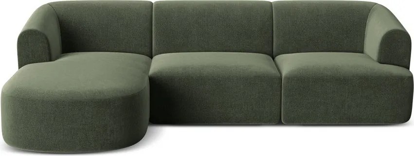 Зелен кадифен ъглов диван (ляв ъгъл) Campi – Cosmopolitan Design