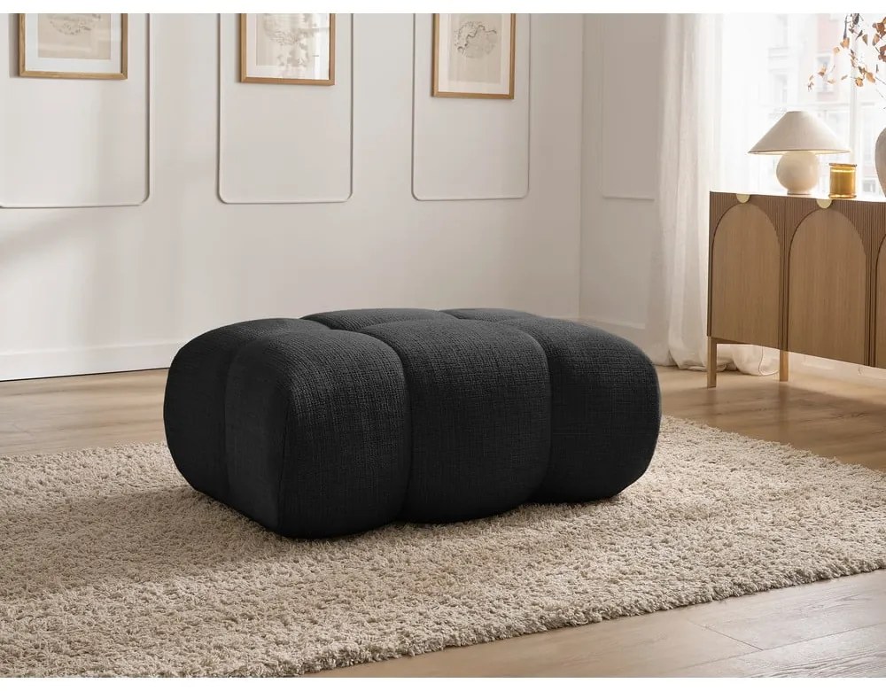 Черна шенилова табуретка Ivane – Bobochic Paris