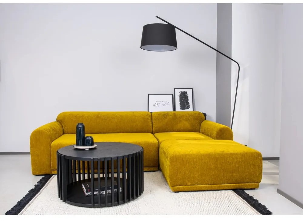 Масичка за кафе от черен дъб , ø 83 cm Drum - Woodman