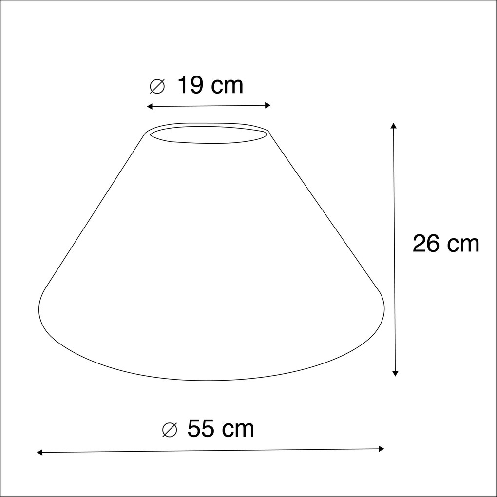 Текстилен абажур бежов кръгъл скосен 55/19/26
