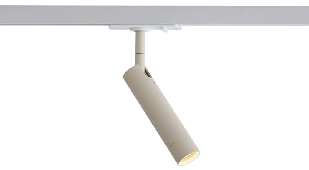 Модерен прожектор бежов с бяло за 1-фазна релсова система - Iconic Ivy