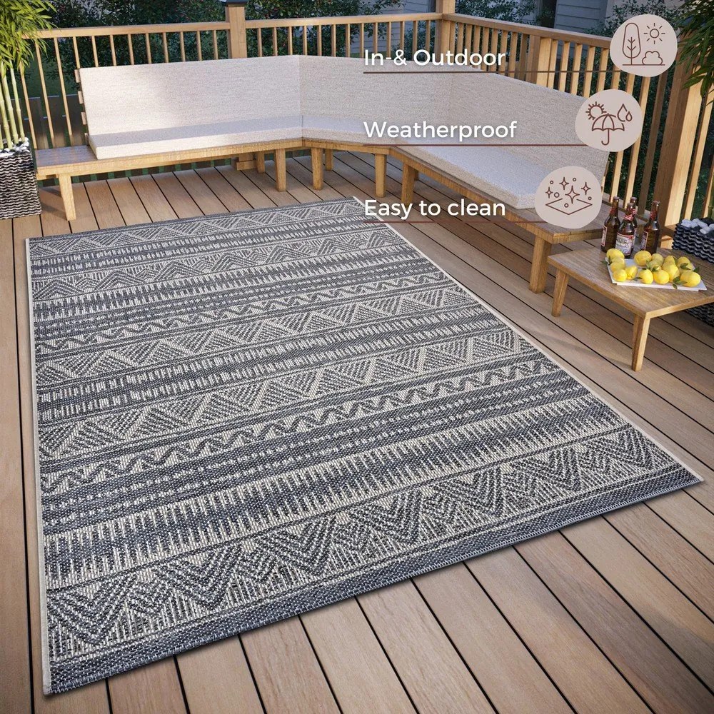 Сив външен килим 190x290 cm Clyde Loto – Hanse Home
