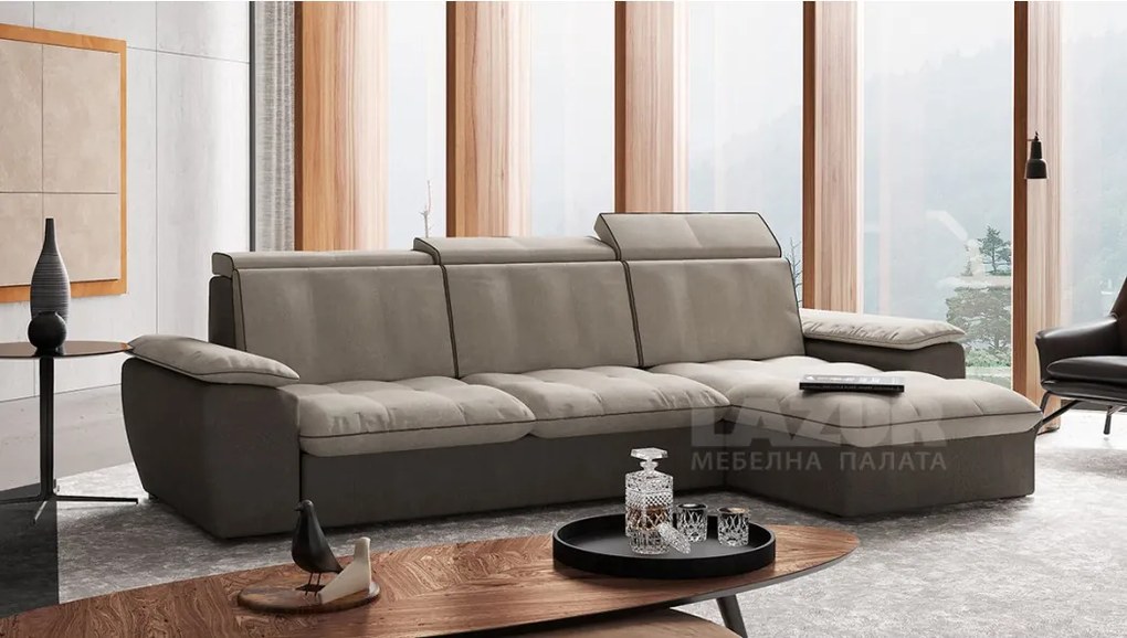 Ъглова разтегателна гарнитура Имола с функция сън и ракла