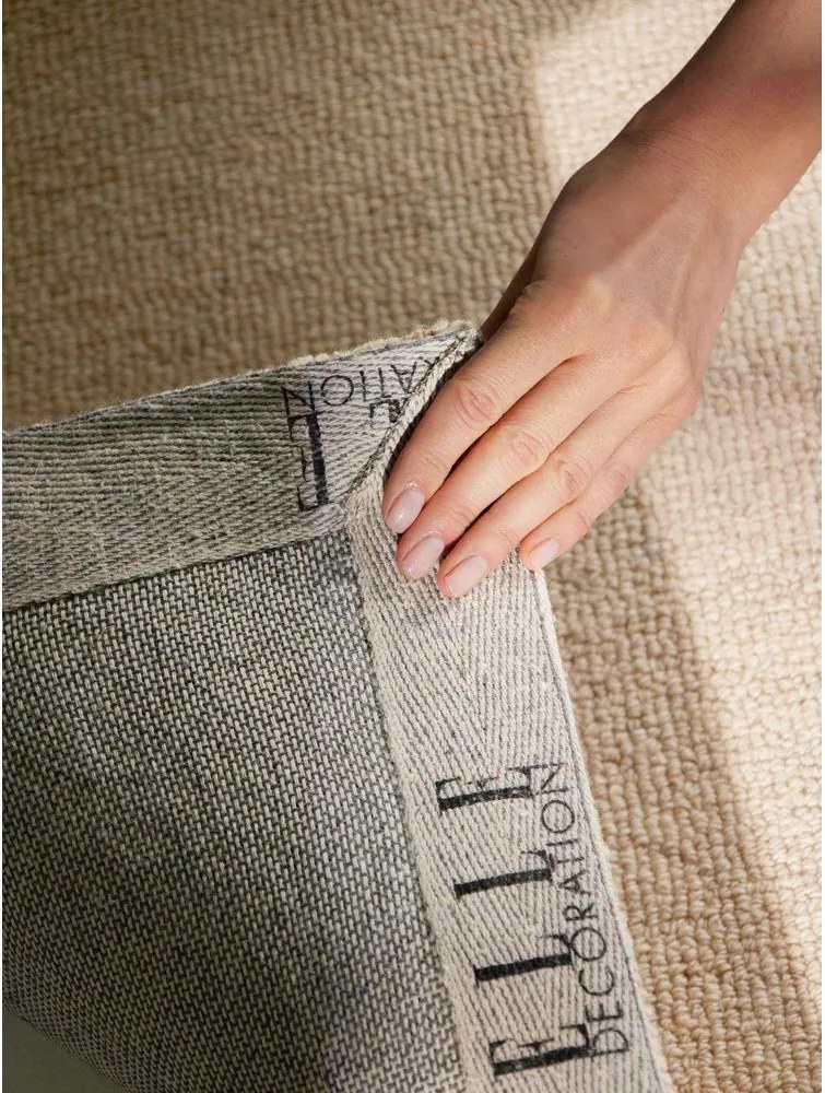 Бежов ръчно изработен вълнен килим 200x290 cm Puristic Knots – Elle Decoration