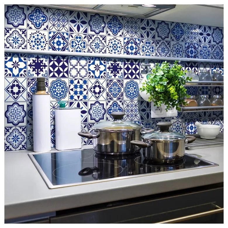 Комплект от 24 стикера за стена Decals Tiles , 10 x 10 cm Eusebio - Ambiance