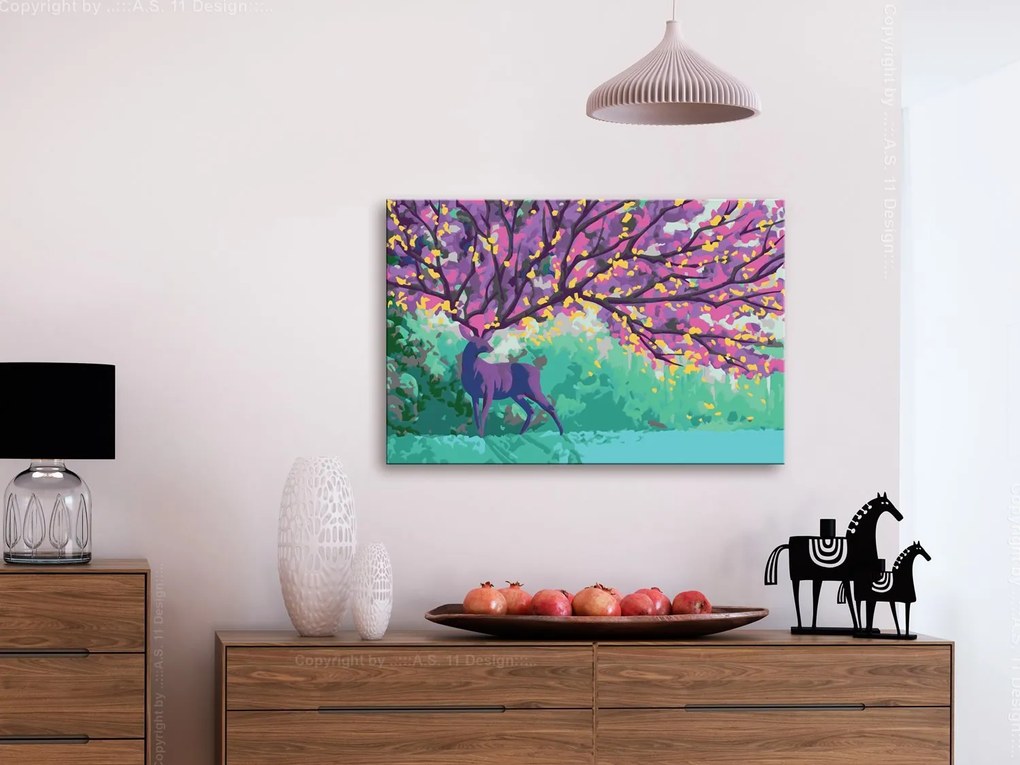 Направете своя собствена картина върху платно - Purple Deer 60x40