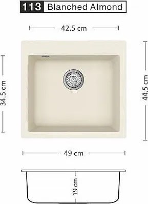 Lino KAVA 490 SI Композитна мивка за вграждане