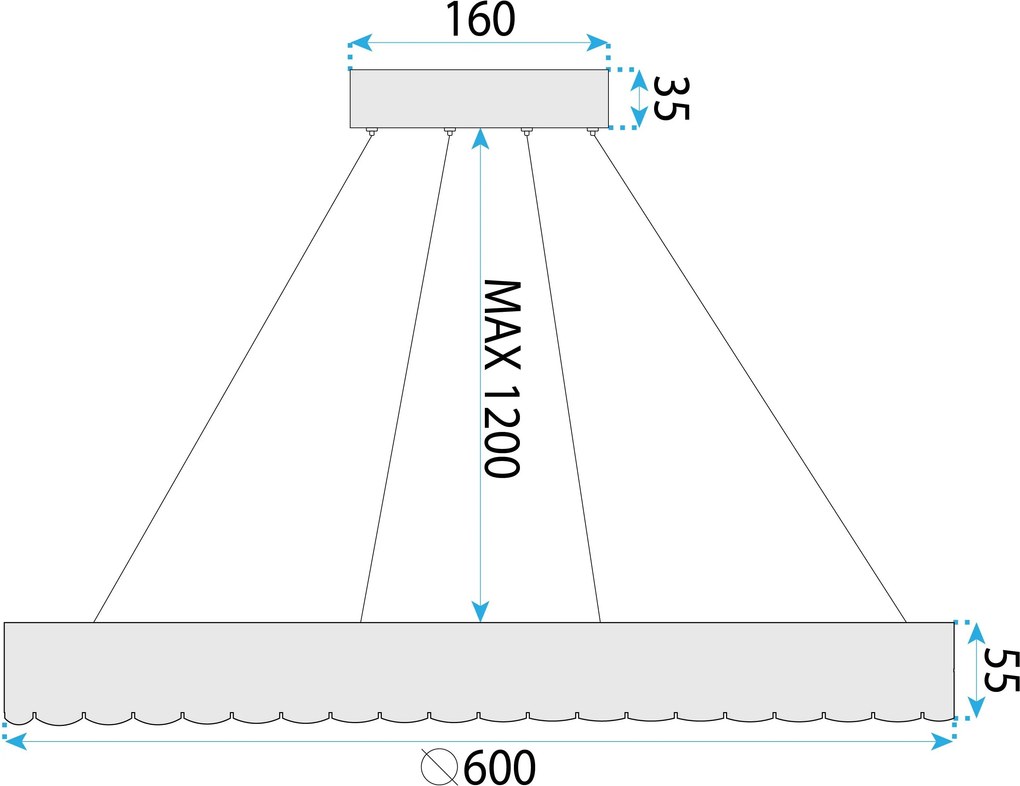 Лампа LED MS019-CP ROSE GOLD 60cm