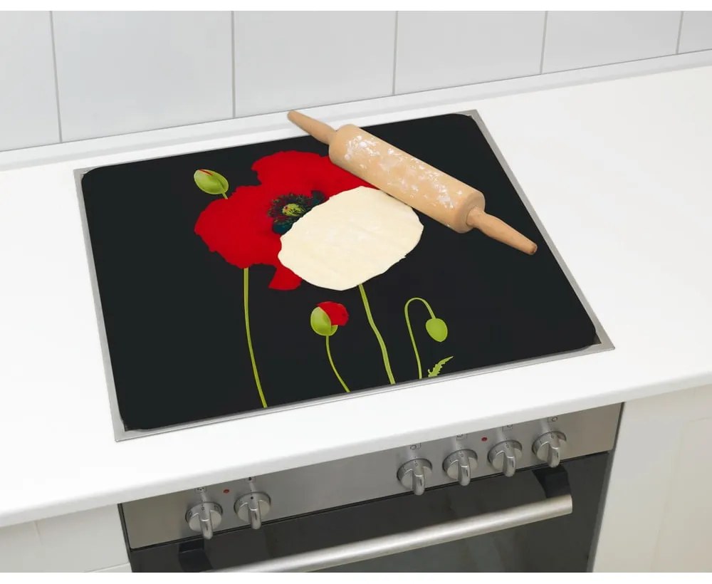 Капак за стена на готварска печка от закалено стъкло 50x56 cm Poppy - Maximex