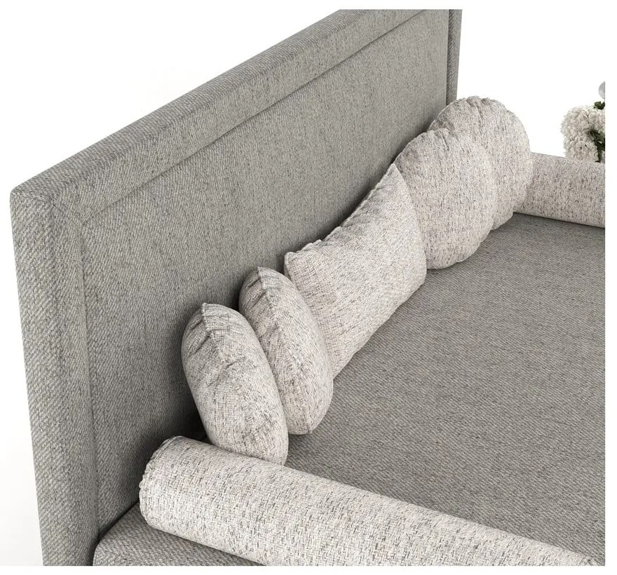 Сиво тапицирано единично легло 80x200 cm Scala – Maison de Rêve