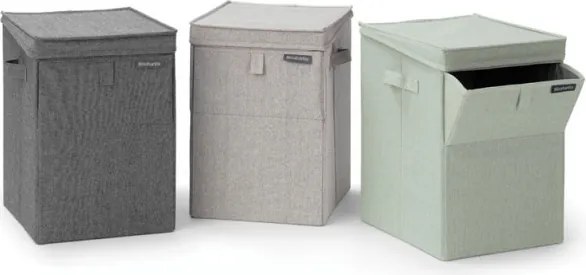 Кутия за пране Brabantia Stackable 1000828, 35 л, Преден отвор, Широк капак, Сгъваема, Черен