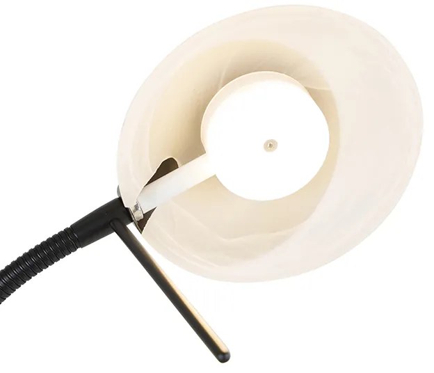 Подова лампа черна с LED и димер с лампа за четене Dim to Warm - Empoli