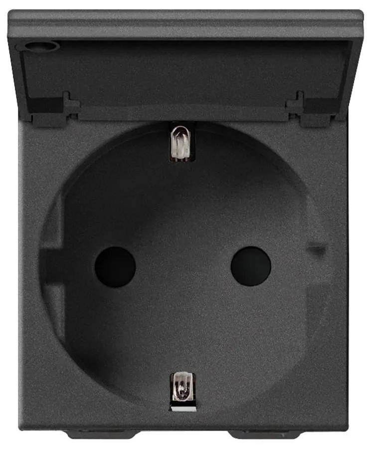 VIMAR 09208.C.CM Контакт SICURY немски стандарт 2P+E 16 A с капак Карбон мат, 2M  NEVE UP