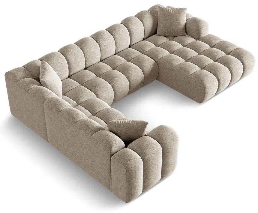 Светлокафяв шенилов ъглов диван (ляв ъгъл/U форма) Treno – Cosmopolitan Design