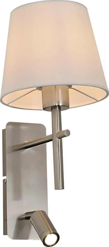 Zuma Line W4106-2SN+WH-LED стенна лампа LUNA 1xE27/40W/230V + LED/2,5W хром/бяла