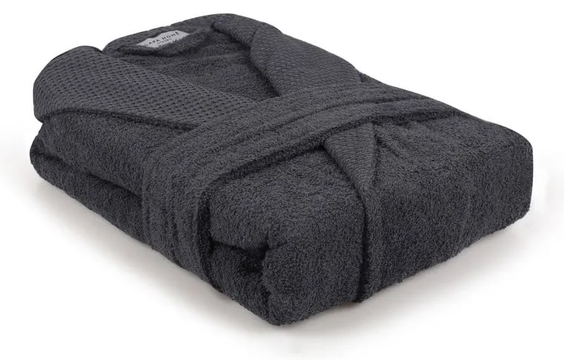 Антрацитен памучен халат за баня размер M Cappa - Foutastic