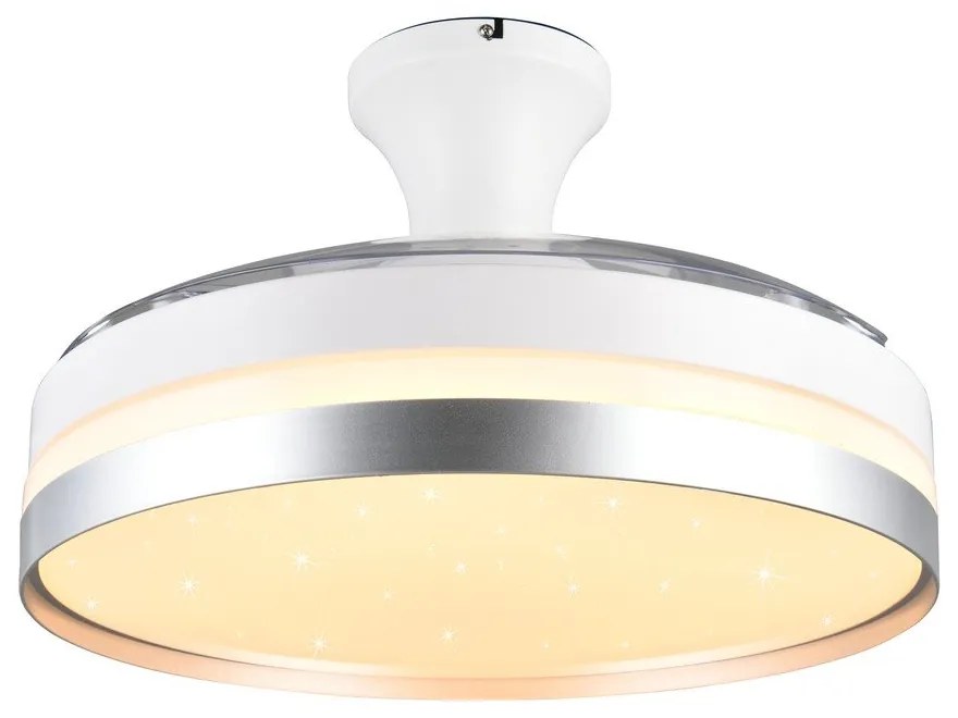 Бяло/в сребрист цвят LED осветително тяло за таван Lindberg – Trio