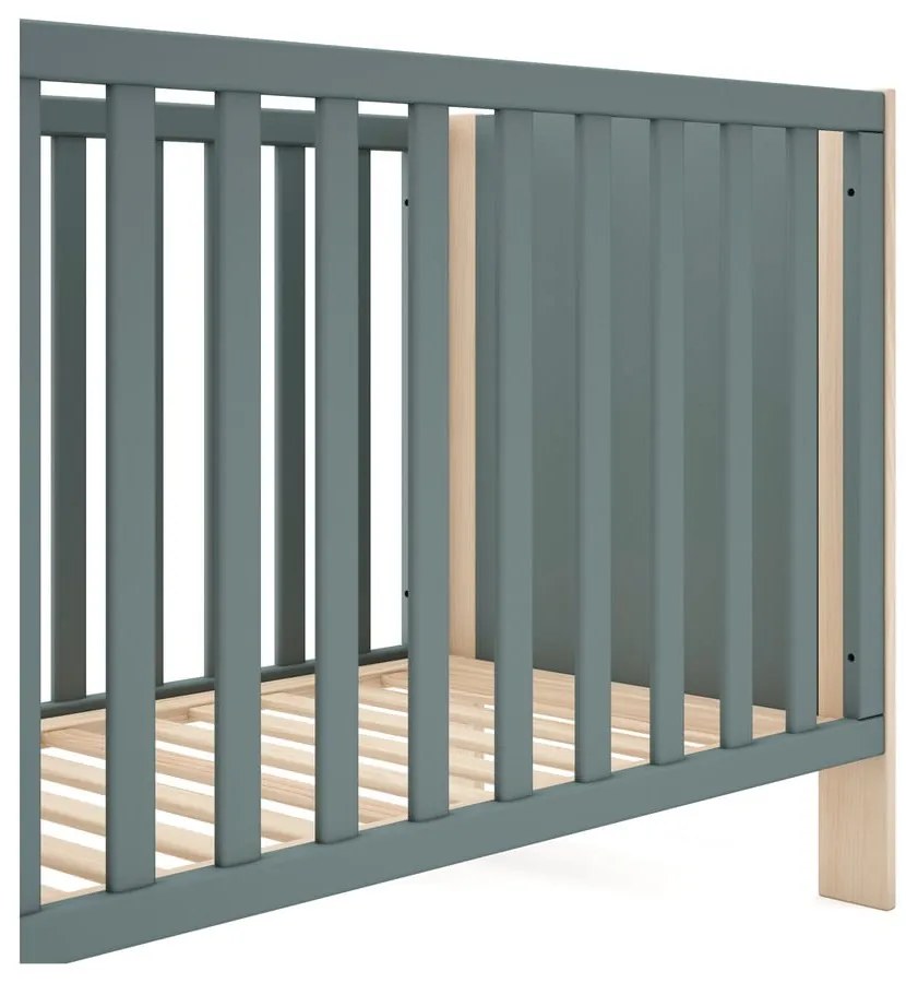 Детско креватче 60x120 cm в естествен цвят/сиво-зелено Esteban – Marckeric