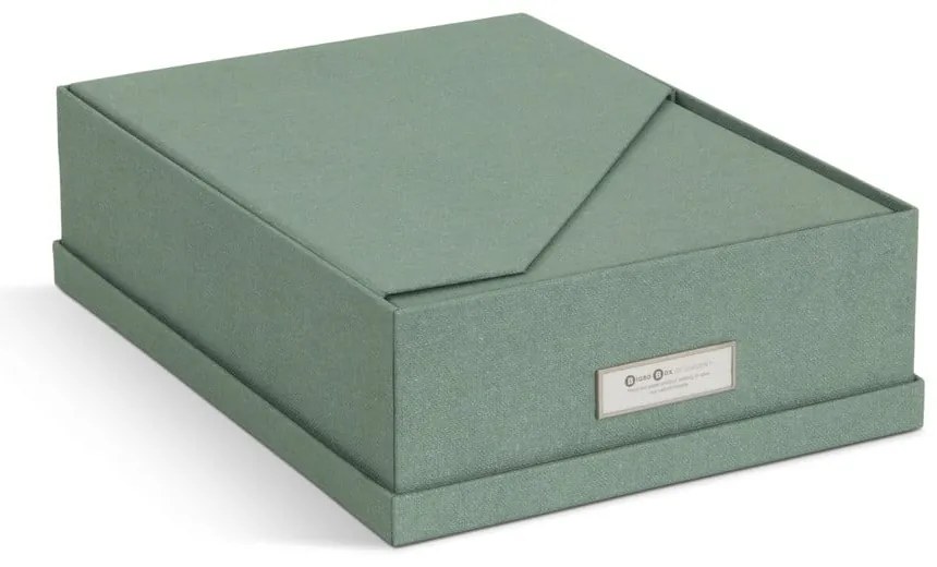 Зелени картонени органайзери в комплект 5 бр. за докумнети Holger Canvas Paper Laminate – Bigso