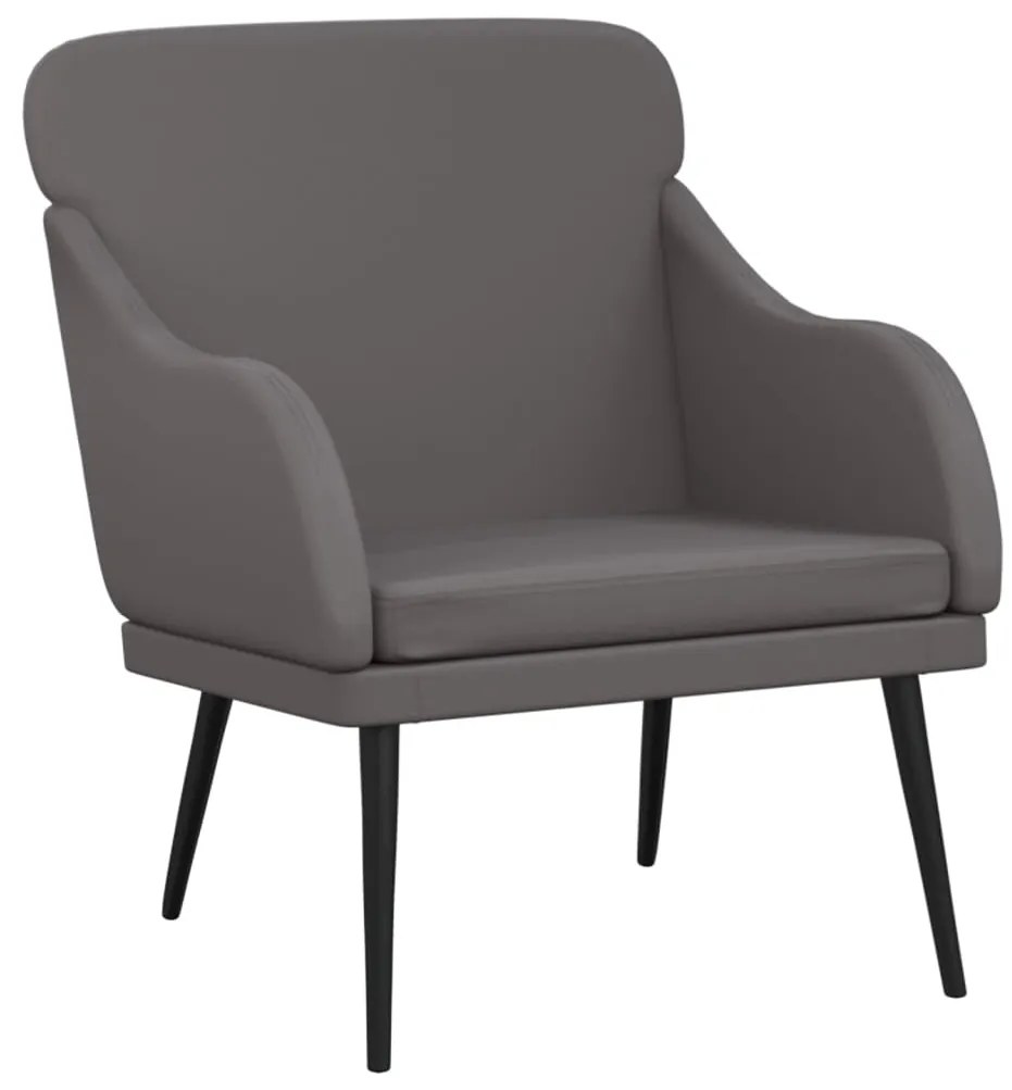 351427 vidaXL Фотьойл, сив, 63x76x80 см, изкуствена кожа