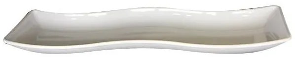 Alkan - Меламиново плато вълнообразно бяло 60x18xh4см (K-1071)AN