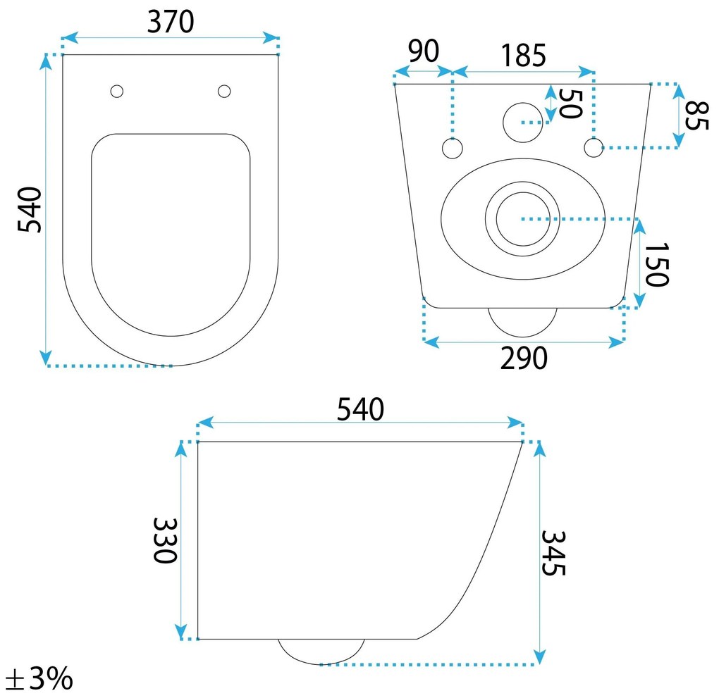 Комплект: Стенна тоалетна чиния + Мивка за плот Rea Duo White