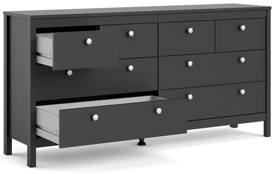 Черен нисък скрин 159x80 cm Madrid – Tvilum