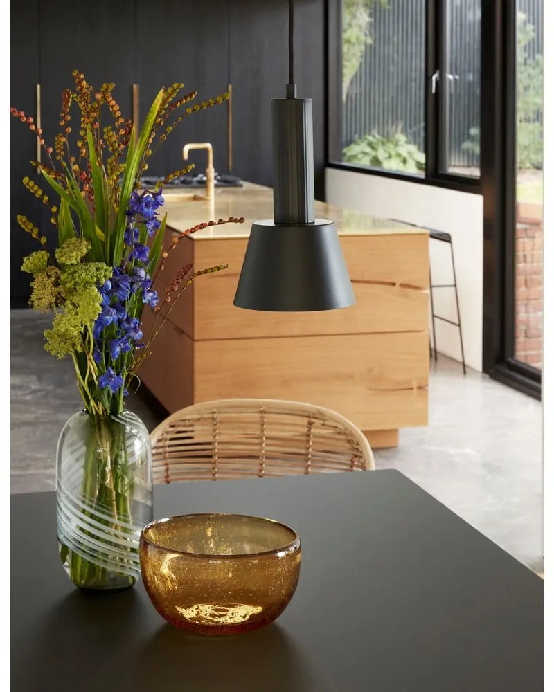 Ваза от сиво стъкло Lara, височина 28 cm - Hübsch