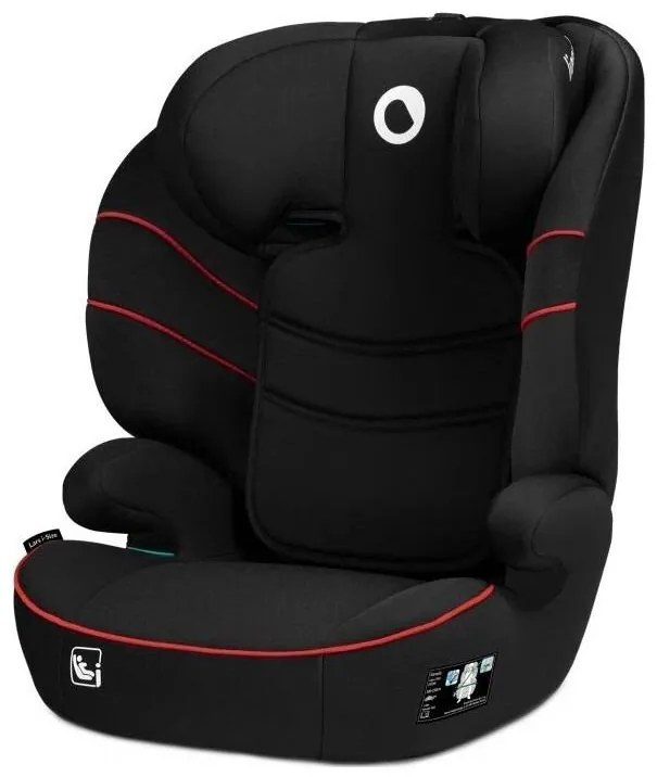 Lionelo - Седалка за кола LARS i-Size 100-150 см черен/червен