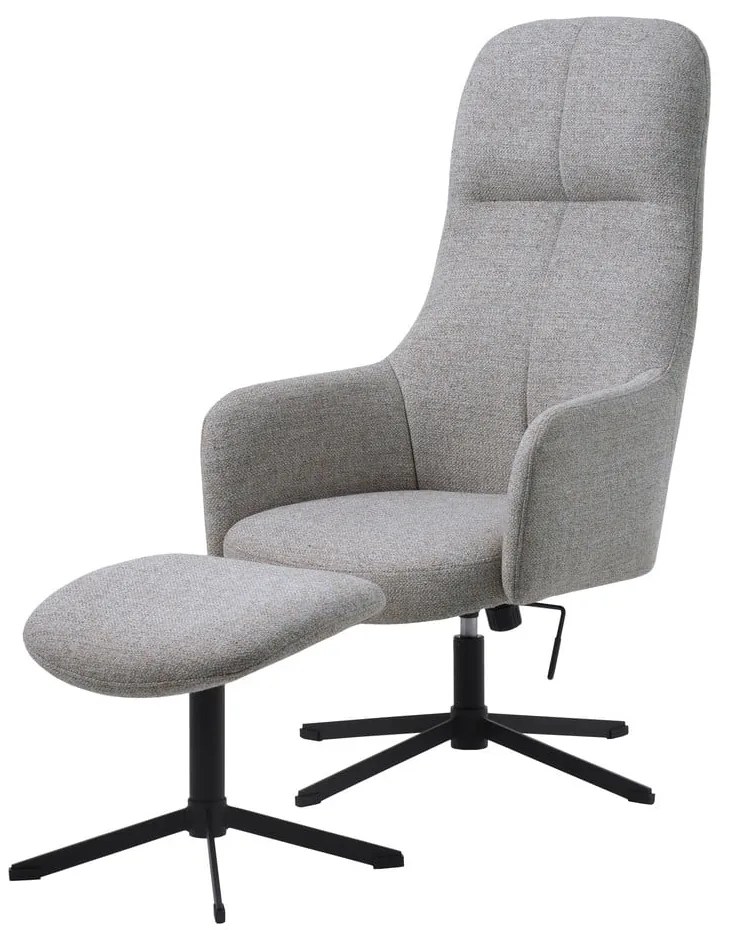 Светлосиво въртящо се релаксиращо кресло Manning – Unique Furniture