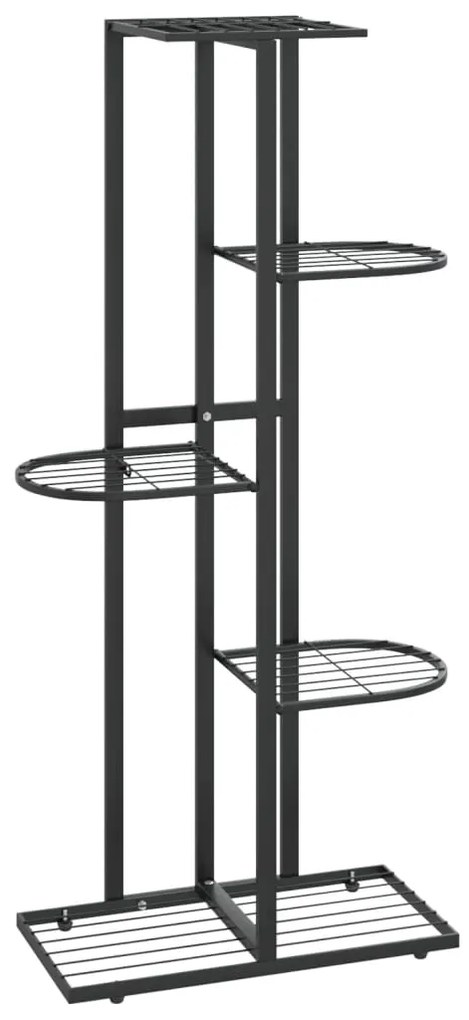 336110 vidaXL 5-етажна поставка за цветя, 43x22x98 см, черен, метал