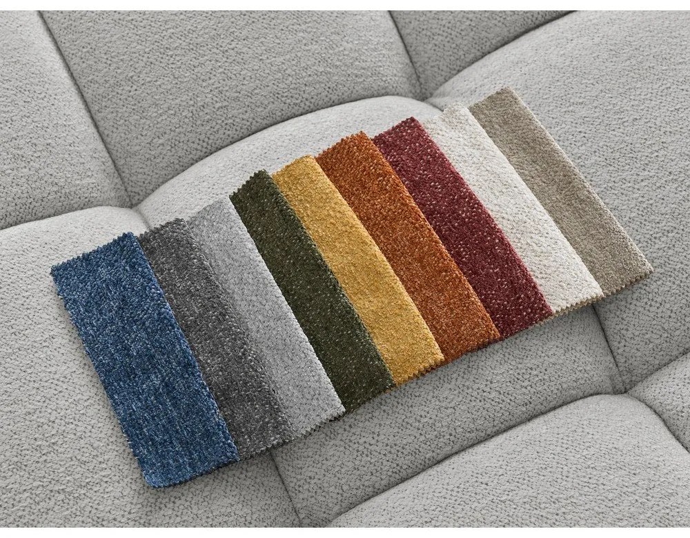 Светлосив шенилов сгъваем/с място за съхранение ъглов диван (десен ъгъл) Everest – Bobochic Paris