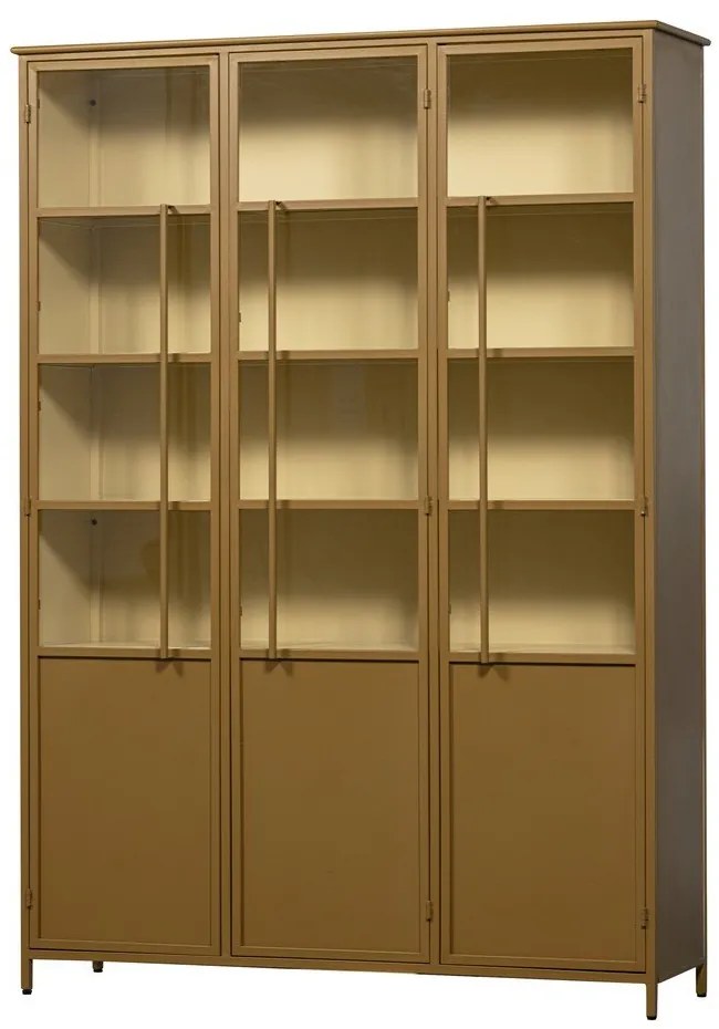 Метална витрина в цвят горчица 140x200x44 cm Exhibit – WOOOD