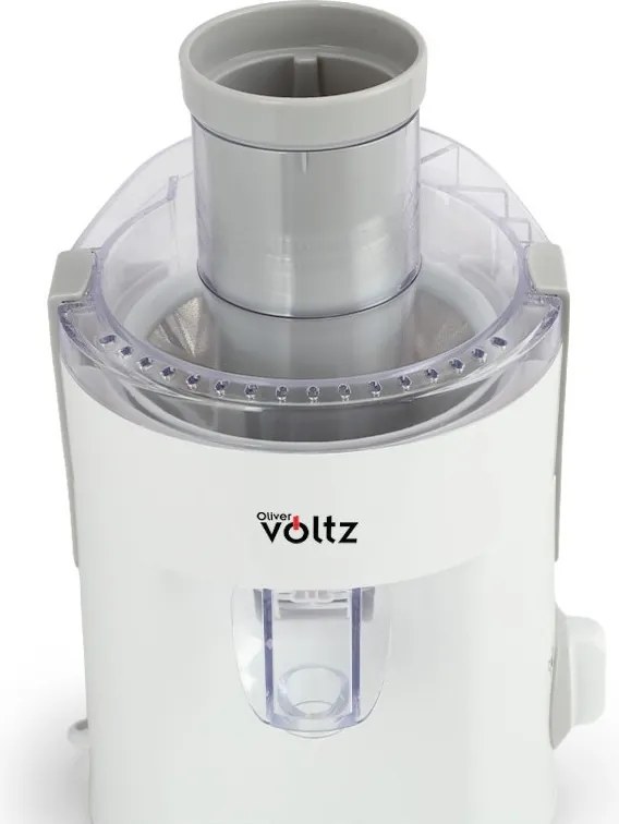 Сокоизстисквачка Oliver Voltz OV51160C, 400W, 600 мл, 2 степени, Голям отвор, Контейнер за отпадъци, Тиха, Бял