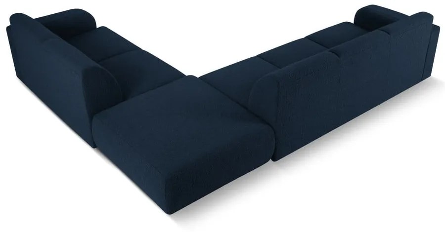 Тъмносин ъглов диван от плат букле (десен ъгъл) Molino - Micadoni Home