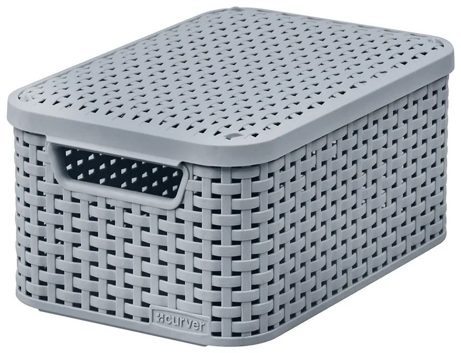 Сива пластмасова кутия за съхранение с капак 20x29x14 cm Style – Curver