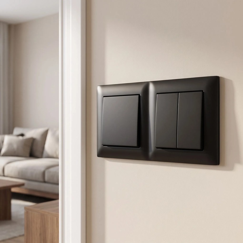 Двойна рамка за контакти OSTE JNH014-2F Black